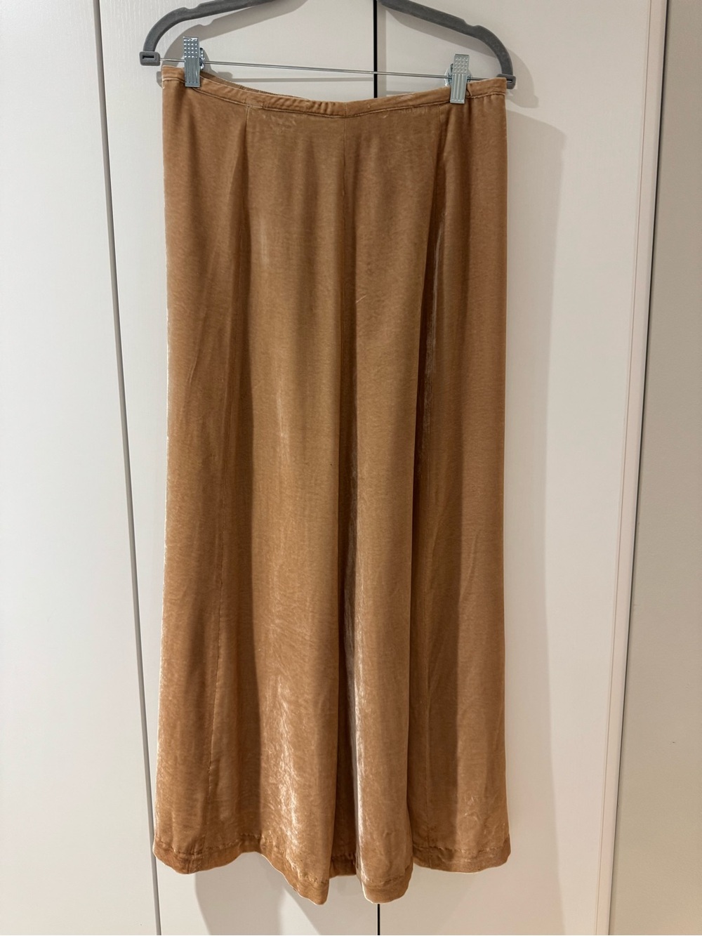 Velvet A-Line Satin Maxi Skirt —